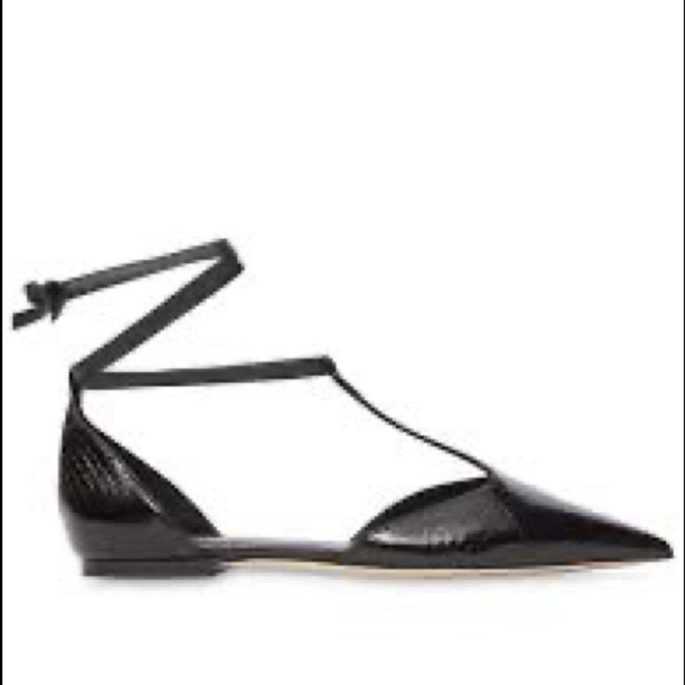 Burberry Wellton Snakeskin Tie-Up Flats